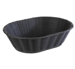 CESTO VERGA POLIPROPILENO OVAL PRETO 23X17X6.5 CM