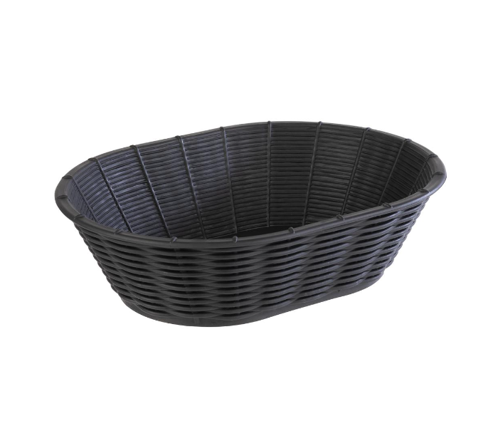 CESTO VERGA POLIPROPILENO OVAL PRETO 23X17X6.5 CM