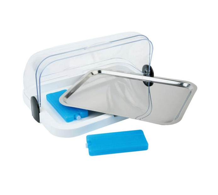 VITRINE REFRIGERADA C/ BASE BRANCA 44X32 CM