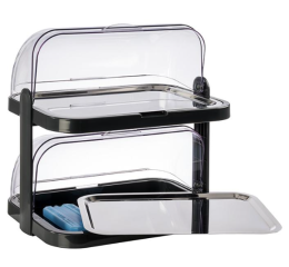 VITRINE REFRIGERADA DUPLA C/ BASE PRETA 44X32 CM
