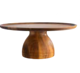 PRATO MADEIRA P/ BOLO Ø 33 CM C/ PÉ 16 CM