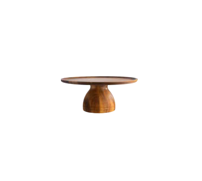 PRATO MADEIRA P/ BOLO Ø 33 CM C/ PÉ 16 CM