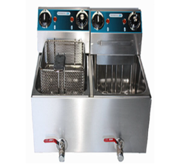FRITADEIRA ELÉCTRICA INOX 10 L TRIF. C/ TORN. C/ 2 CESTOS