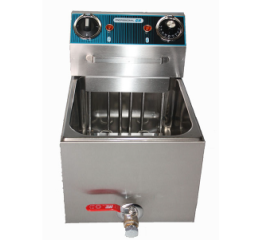 FRITADEIRA SIMPLES ELÉCTRICA INOX 8 L MONO C/ TORNEIRA