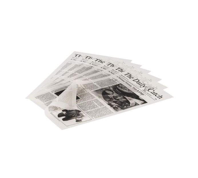 PAPEL ALIMENTAR MOTIVO JORNAL P/ SNACK 42X25 CM 500PCS