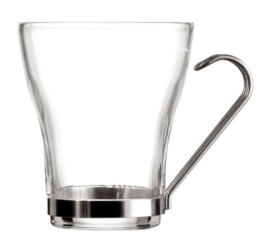 CHÁVENA VIDRO C/ ASA INOX 23 CL