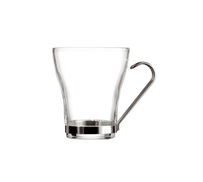 CHÁVENA VIDRO C/ ASA INOX 23 CL
